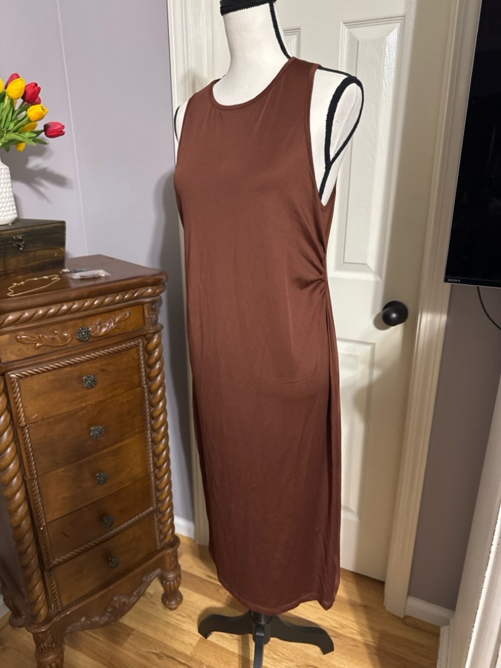 SHEIN Brown Sleeveless Maxi Dress XL